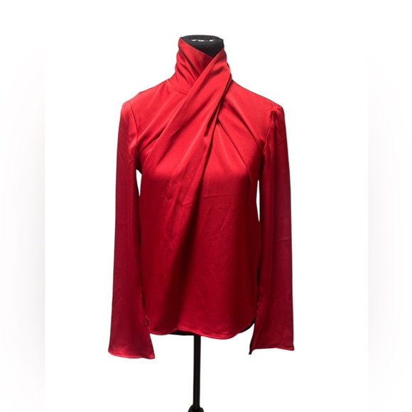 H&M Vibrant Red Blouse XS NWT - Picture 1 of 6